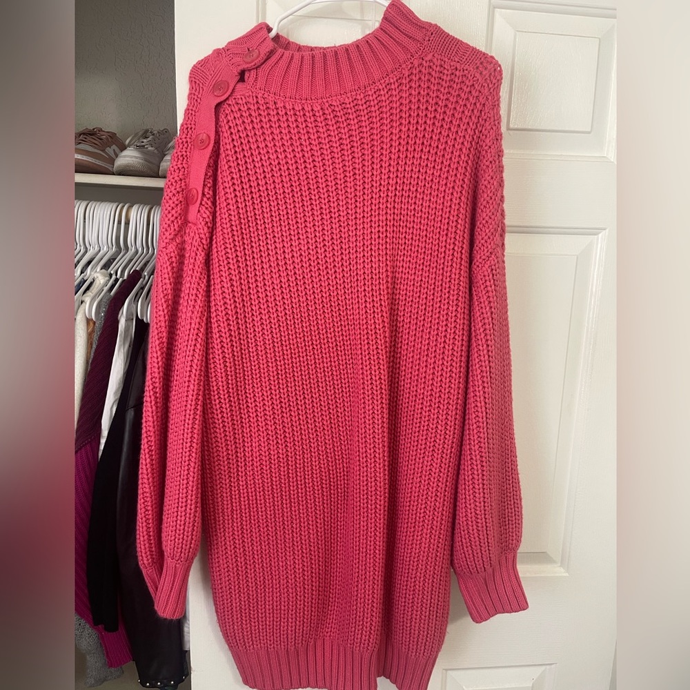 pink knit dress